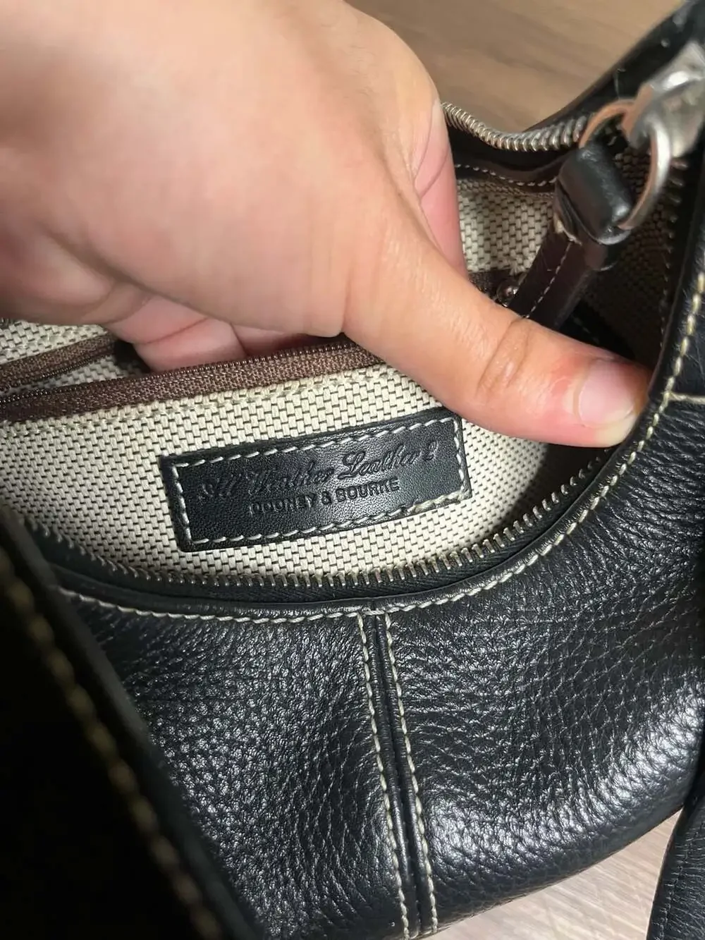 Dooney & Bourke All Weather Leather Pebbled Small Crescent Hobo Shoulder Bag